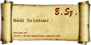 Bódi Szixtusz névjegykártya